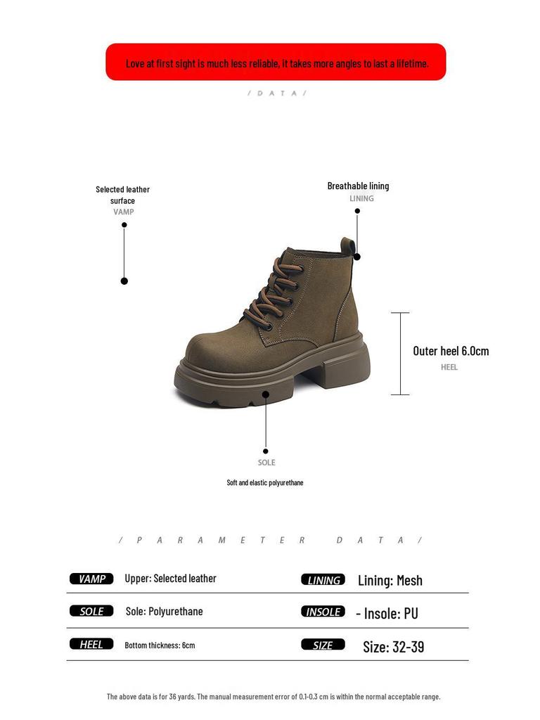 2025 Women's Retro British Style Hidden Heel Ankle Boots - Thick-Soled, Versatile Autumn Martin Boots In Classic Big Yellow.