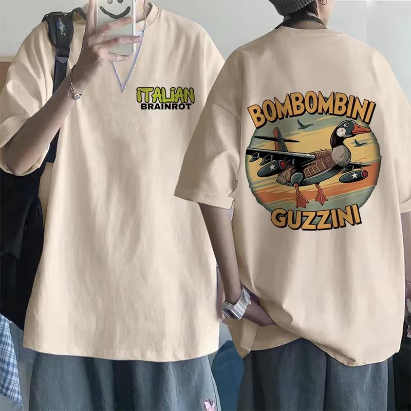 Tralalero Tralala Tung Tung Tung Sahur Bombardiro Crocodilo Tshirt Funny Italian Brainrot Meme Print Summer Men Women Cotton Top