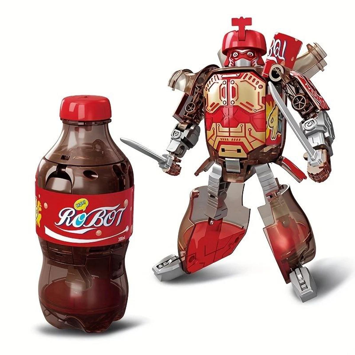 

Robot transformer bottle 2 in 1 coca cola children s toy model educational figure 17 червоний