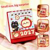 2027 Mini Desktop Calendar Cute Cartoon Cat Prints Desk Calendar Portable Office Desk Decoration