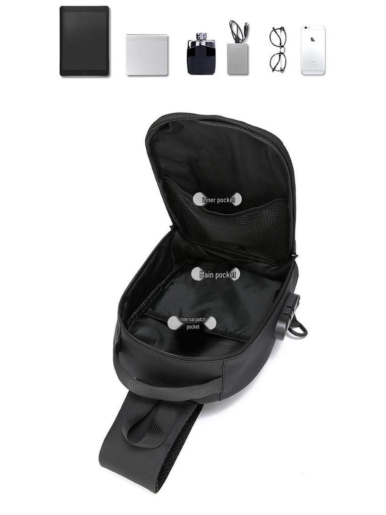 Men's Anti-theft Chest Bag with Buckle - Trendy Crossbody for Outdoor Sports & Cycling