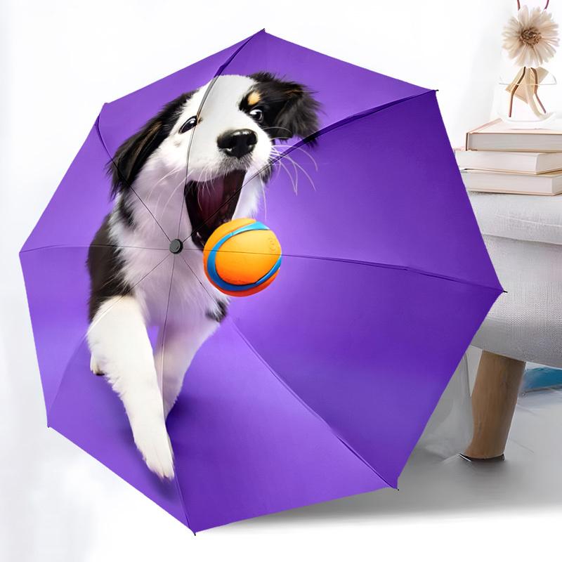 1pc Dog, Ball Automatic Opening/Closing Folding Umbrella with 8 Ribs, Portable Sunshade Umbrella Birthday and Holidays gifts yy250105096