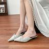 Spring and summer new commuter wind empty single shoes women wear high-end French bow bag head cool slippers women's summer