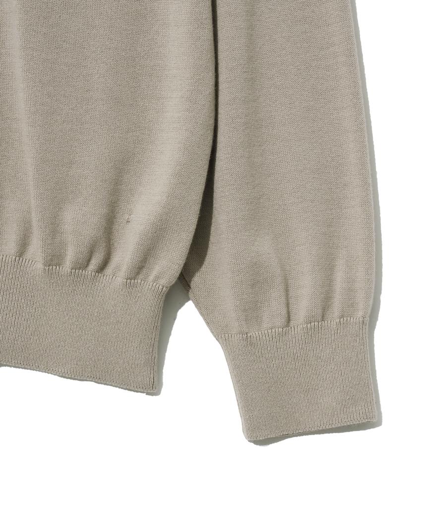 YALE Supima Cotton Raglan Collar Knit Greige