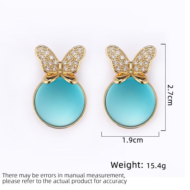 Women's Light Luxury Design Elegant Inlaid Zircon Pendant Butterfly Earrings Fashionable And Versatile Niche Design Earrings