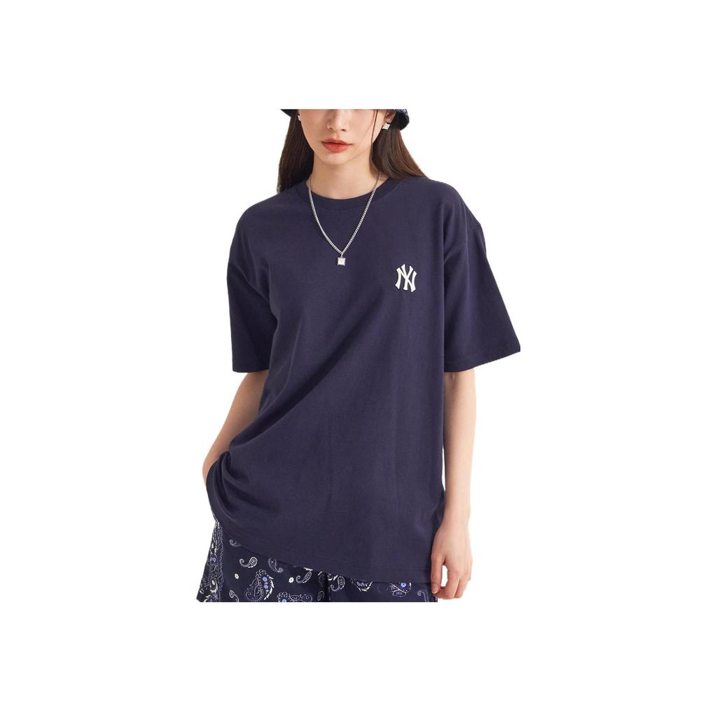 New MLB Cashew Flower T Shirts Unisex Navy Blue 3ATS52023-50NYD