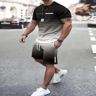 Estate 2025 Semplice Stampa Lettere Top a maniche corte girocollo da uomo e pantaloncini Abbigliamento casual da uomo moda street Harajuku