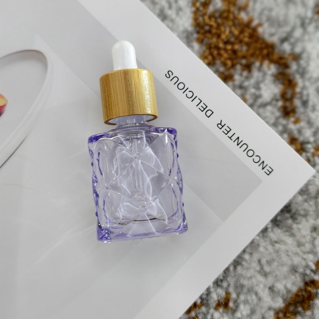 10ml Clear Glass Dropper Bottle with Bamboo Cap Empty Pipette Bottles for Essential Oil Aromatherapy Liquid Dropper Bottle