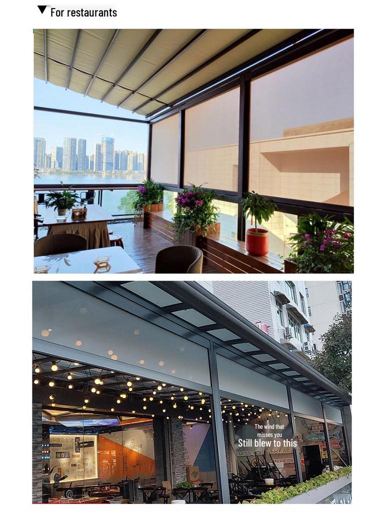 Smart Windproof Electric Roller Blind: Automatic Lifting, Light Blocking, Rainproof, Mosquito-Proof, Remote-Controlled Balcony Curtain.