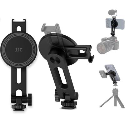 JJC Kamera-Smartphone-Halterung mit magnetischer Halterung zur Befestigung Ihres Smartphones am Blitzschuh einer Kamera für gleichzeitige Aufnahme Inklusive Kaltfuß und Mikrofon