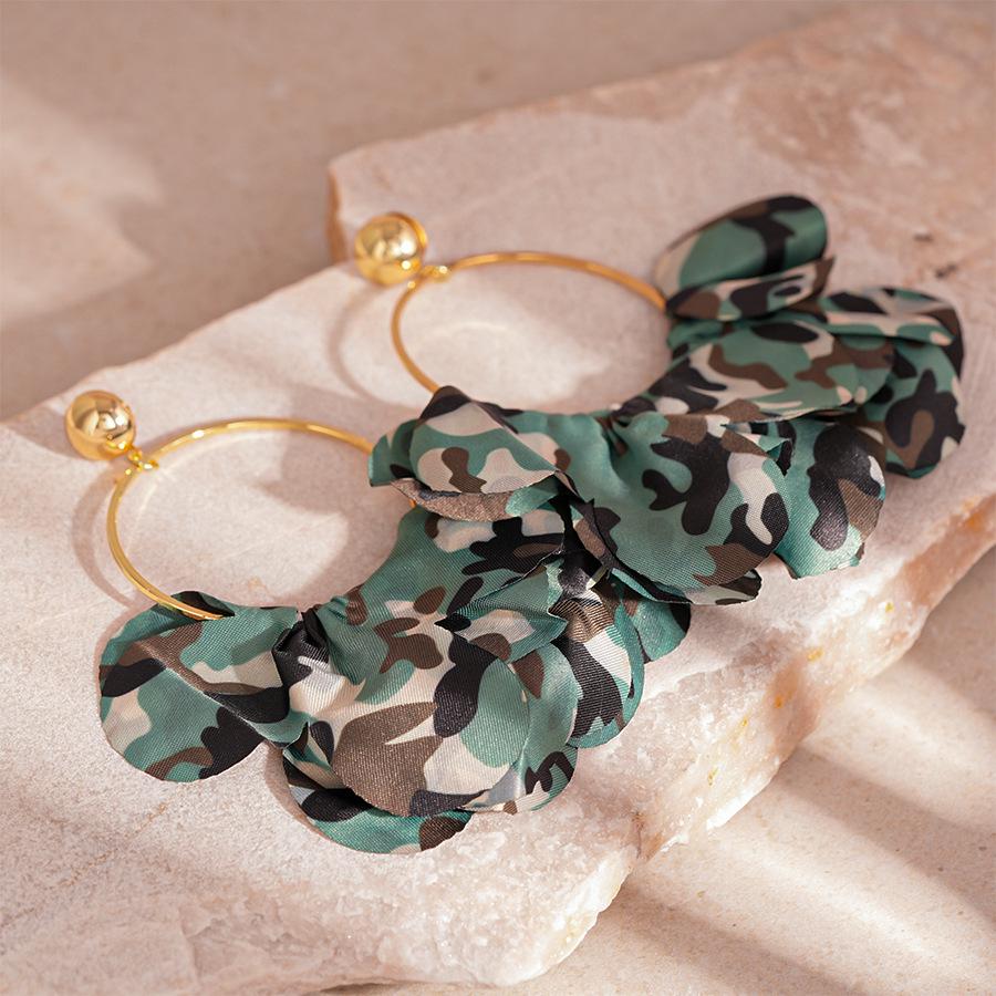 

Серьги-лепестки в стиле ретро с леопардовым камуфляжным принтом – серебряная игла, европейский/американский стиль, эффектное украшение высокого класса для женщин