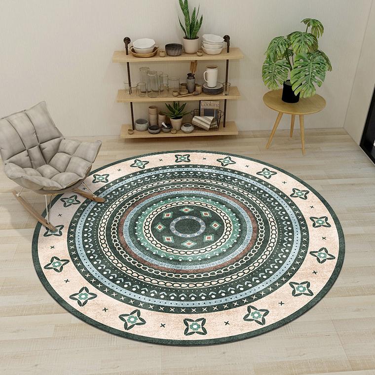 Moroccan Style Living Room Decoration Round Carpet Large Area Rugs for Bedroom Home Rocking Chair Floor Mat Washable Lounge Rug