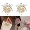 Sophisticated Women Silver Needle Floral Earrings Rhinestones Flower Ear Accessories Elegant Jewelry for Everyday Wear