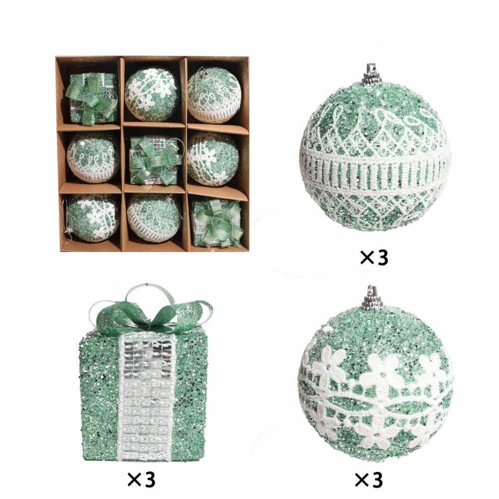 Shatterproof Christmas Ball Ornaments Glitter Christmas Tree Topper  Home Office Decor