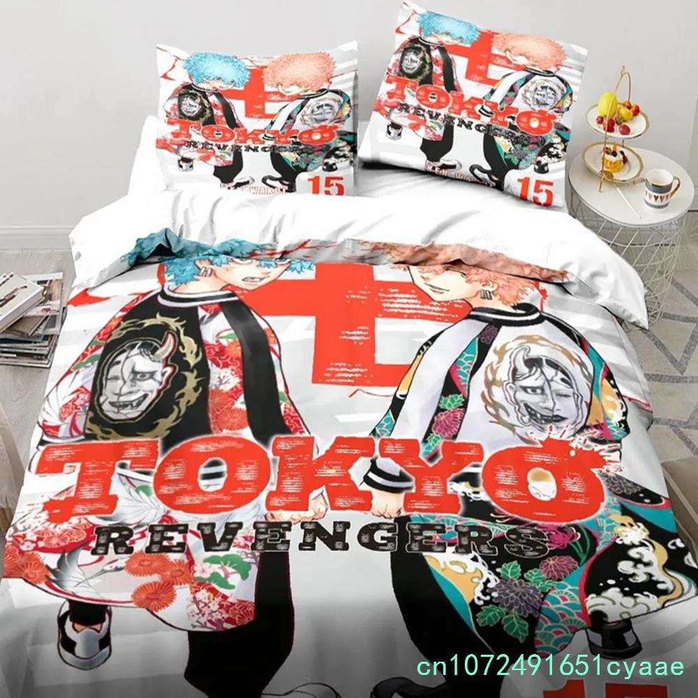 Anime Tokyo Revengers Ryuguuji Ken Sano Manjiro Bettbezug Cartoon Bettwäschesets Bettset Steppdecke Bettdeckenbezüge Heimtextilien