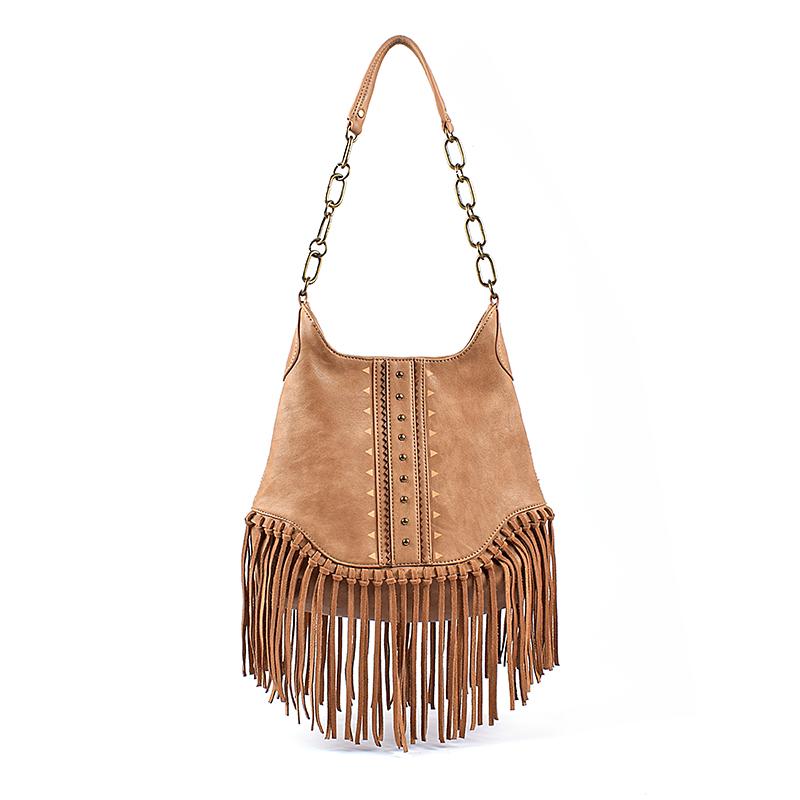 

Vintage Women Handbags PU Leather Tote Bag Tassel High Qualtiy Chain Shoulder Bag National style Gifts Satchel