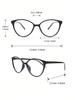 2PCS Fashion Cat Eye & Square Plastic Frame Women Clear Glasses For Men Daily Life Take Photo Eyeglasses Clothing Accessories.