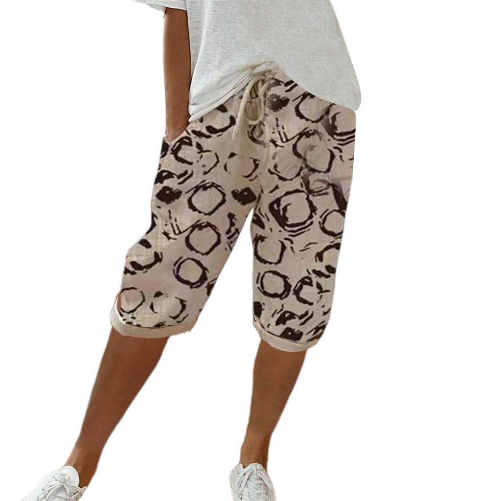 Womens Linen Shorts High Waisted Casual Shorts Drawstring Shorts With Pockets