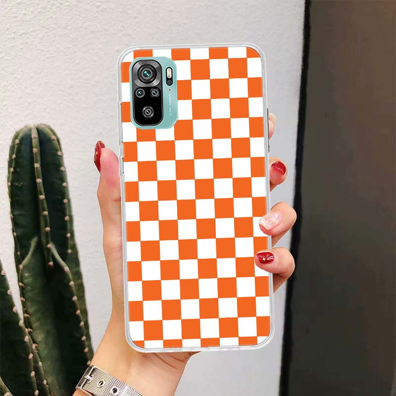 Retro Classic Chess Board Grid Phone Case For Xiaomi Redmi Note 13 14 15 Pro Plus 12S 12 14S 11S 11E 10 10S 11 11T 5G 4G Cover C