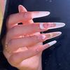 Ice Transparent Nude French Press-On Nails with 3D Cartoon Bear & Heart Design, Reusable & Detachable, 2026.