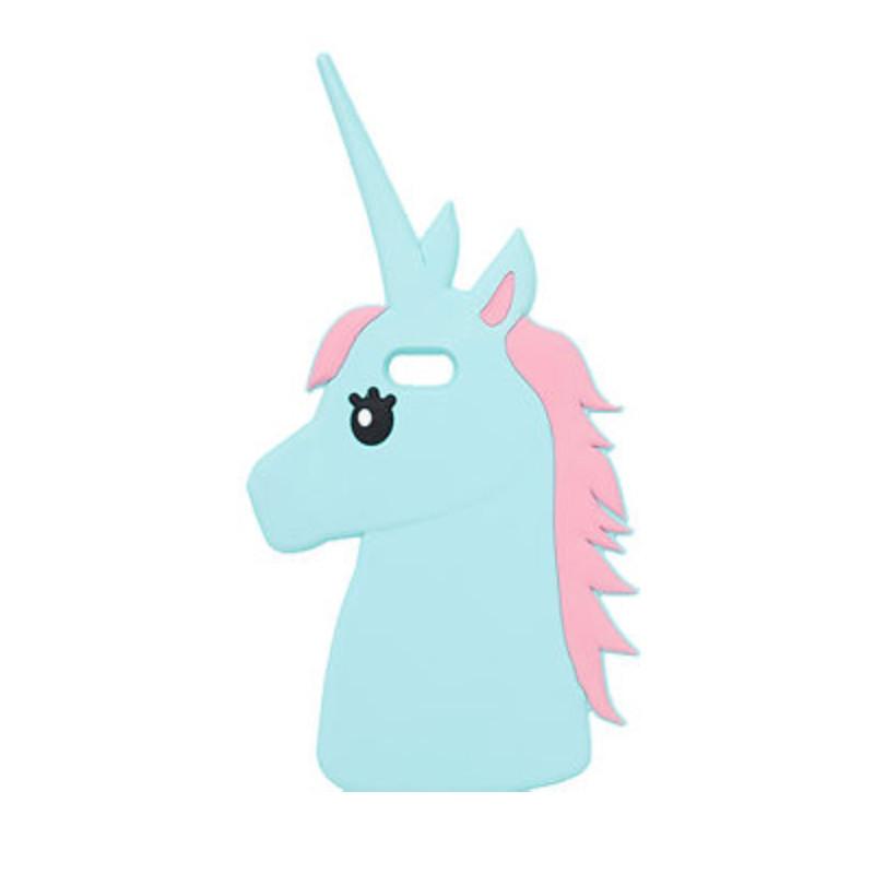 

Милый 3D Чехол из резины с мультяшным единорогом и лошадью для мобильного телефона iPhone Blue 4s