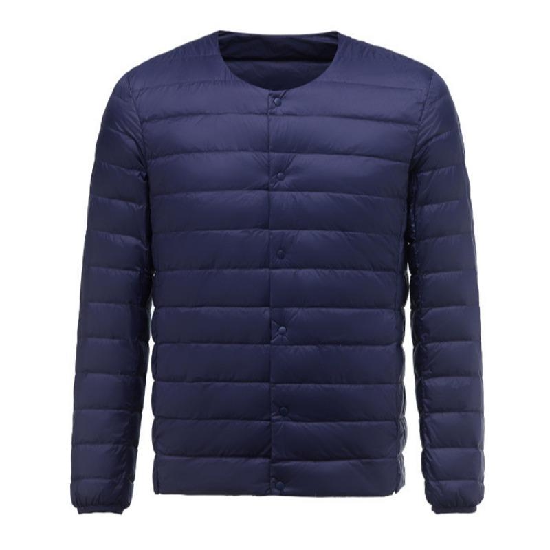 New Light and Thin Down Jacket Men's Round Neck Variable Neck Liner Down Jacket Medium Green Inner Guarantee