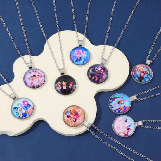 Korea Pop Necklace Heart Pendant Necklace Anime Movie Hunters Necklace Jewelry Gift for Teens Boys Girls Fans
