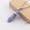 Hexagonal Column Natural Amethyst Powder Crystal Hexagonal Column Pendant Handmade Bullet Necklace Jewelry Pendant N760