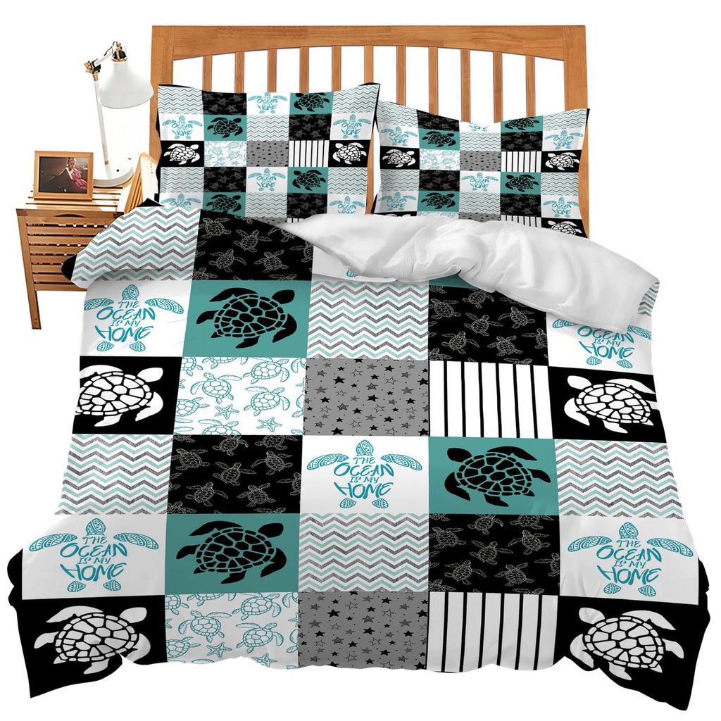 Red Cartoon Mushroom Three-Piece Quilt Cover Digital Printing Bedding Set Bed Cover