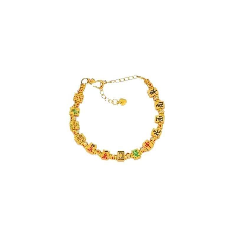 

New Chinese mahjong gold bracelet light luxury versatile thirteen bracelet niche temperament mahjong bracelet