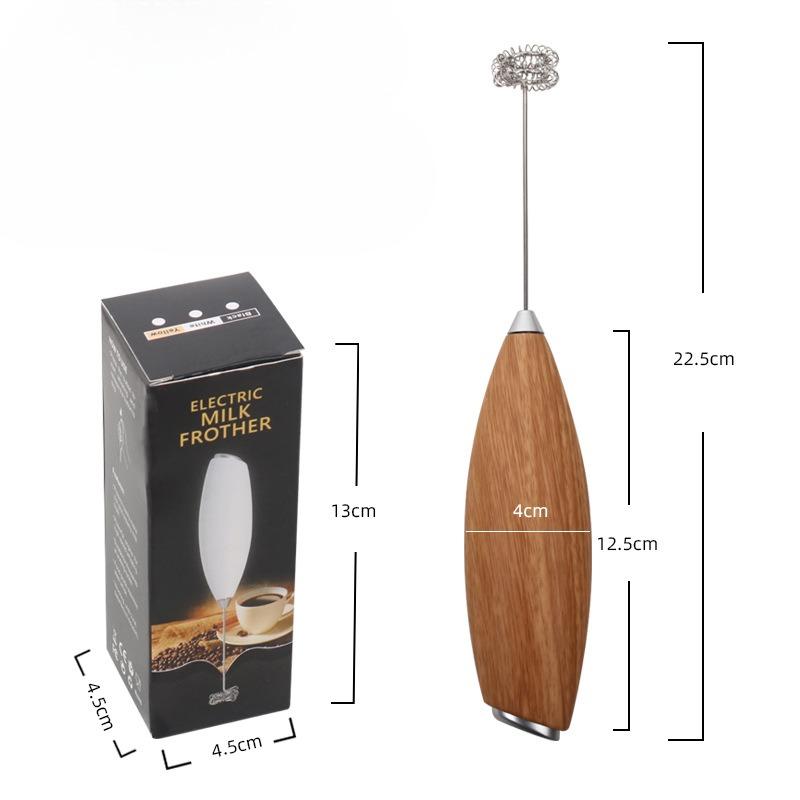 

Handheld Wireless Milk Foaming Machine, Foaming Device Household New Milk Coffee Electric Foaming Device with Stand Wood grain