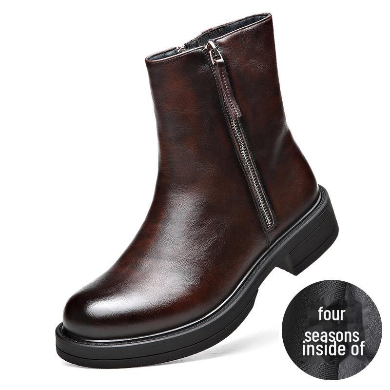 

Мужские модные зимние кожаные ботинки Chelsea Martin с шерстяной подкладкой 40