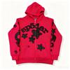 Felpa Sp5der FW23 Unisex Streetwear Pullover Felpa Con Stampa Ragnatela Vestibilità Larga Misto Cotone