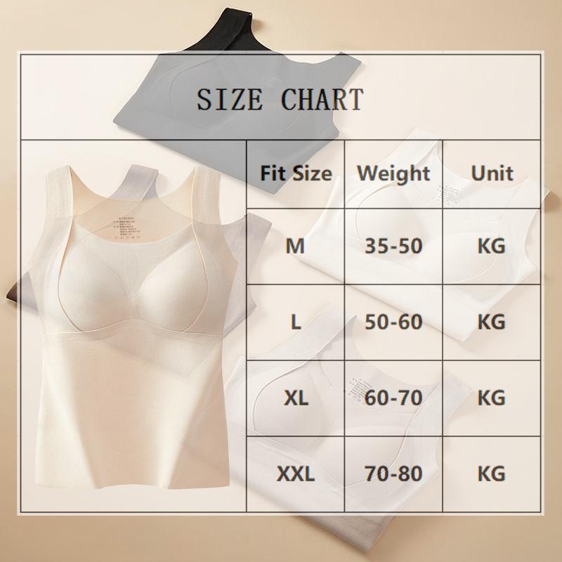 Autumn and Winter Thermal Vest For Women Seamless Thickened Inner Camisole with Chest Pad Ladies Keep Warm Sleeveless Tank Tops
