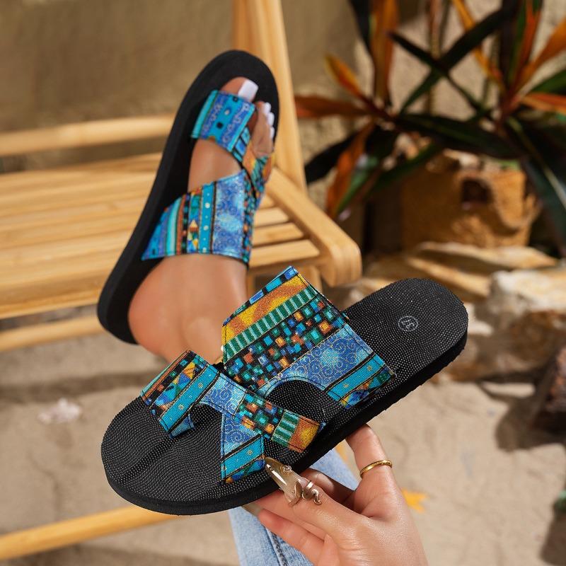New European and American fashion breathable mesh round head slippers large size soft bottom beach women's slippers