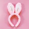 Soft Headband with Bunny Ears Plush Animal Hair Hoop Fluffy Easter Christmas Cosplay Cartoon Theme Party Costume