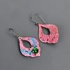 Natural Chrome Diopside Copper New Dangle Drop Multi Electroformed Hook Earrings V-94