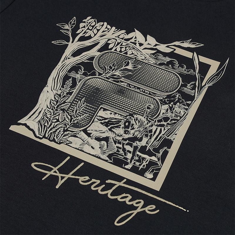 Fila Heritage Series Round Neck Letter Print Comfortable Long Sleeve Sweatshirt Men Sweatshirt Black F11M518208F-BK