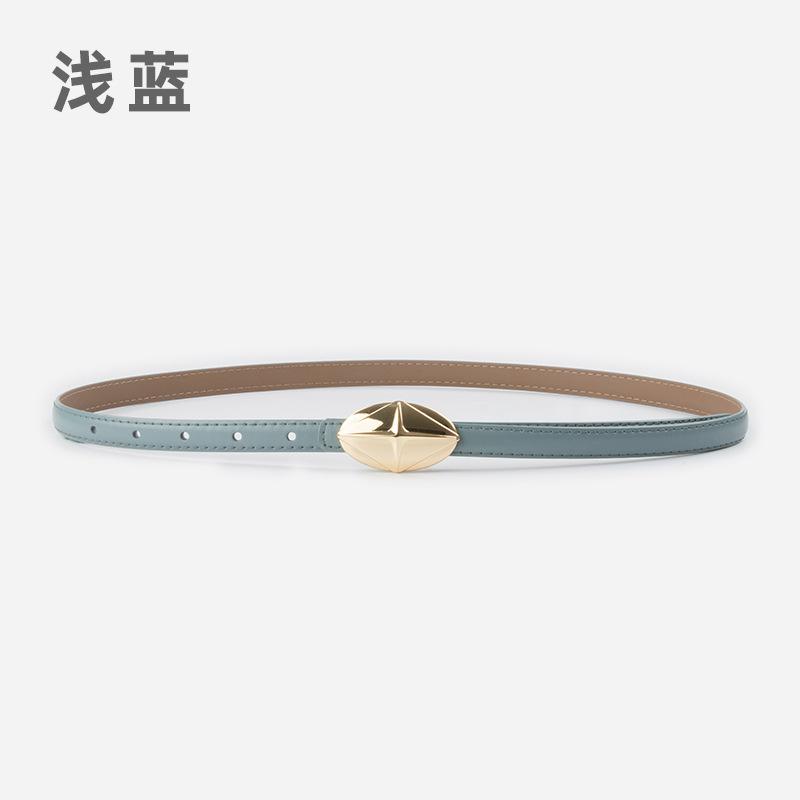 Leather Women'S Fine Belt Cowhide Retro Women'S Simple Hong Kong Style Premium Black Women'S Belt