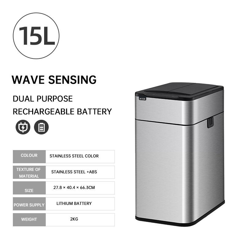 Smart Mülleimer Edelstahl Automatische Sensor Küche Mülltonne Große Kapazität Lebensmittel Abfall Körbe Badezimmer Papierkorb