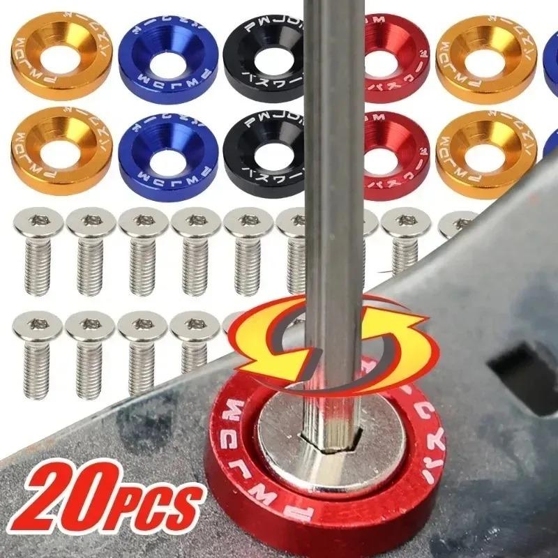 Auto-Modifikation Dichtungsschraube Kotflügel JDM Kotflügelscheiben M6 Schraubensatz Stoßfänger Motor Aluminium Konkave Schrauben Sechskantbefestigung für Honda