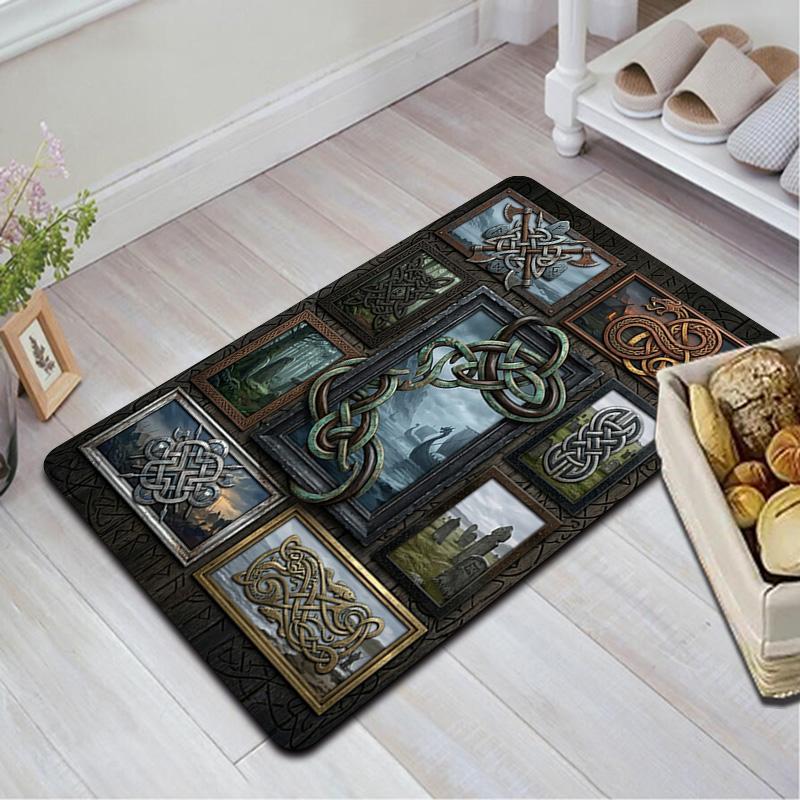 Art Collage Pattern Rug Floor Mat for Living Room or Bedroom Soft and Comfortable Carpet a Gift for Birthday and Holiday.