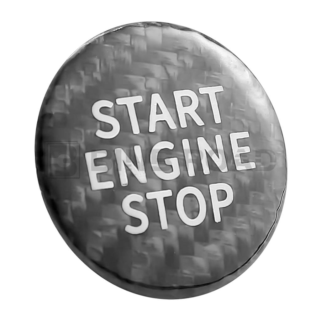 Engine Start Stop Push Button Cover Trim Carbon Fiber Compatible with BMW 3 8 Series X5 X7 G20 G28 G05 G07 G14 G15 G16,Black