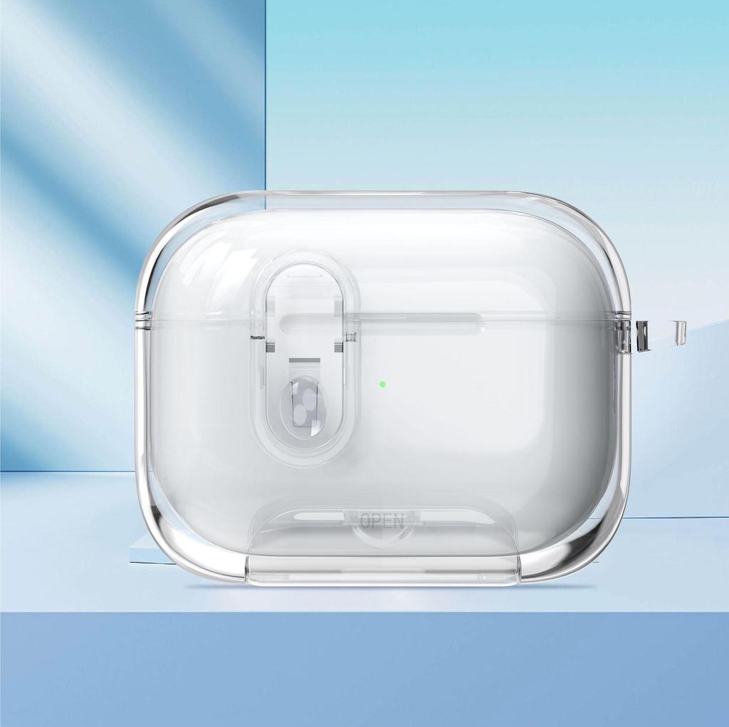 Transparent Protective Case for AirPods Pro 2: Anti-Fall, Manual Opening