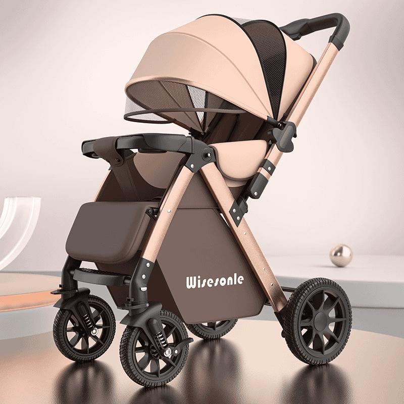 Reversible Baby Stroller: Sit & Lie, Foldable, Lightweight, High Landscape, 0-3 Years, Baby Carriage.