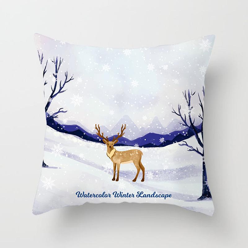 Merry Christmas and Happy New Year Decorative Pillow Cover Sofa Car Office Seat Cushion  Bedroom Room Home Decoration