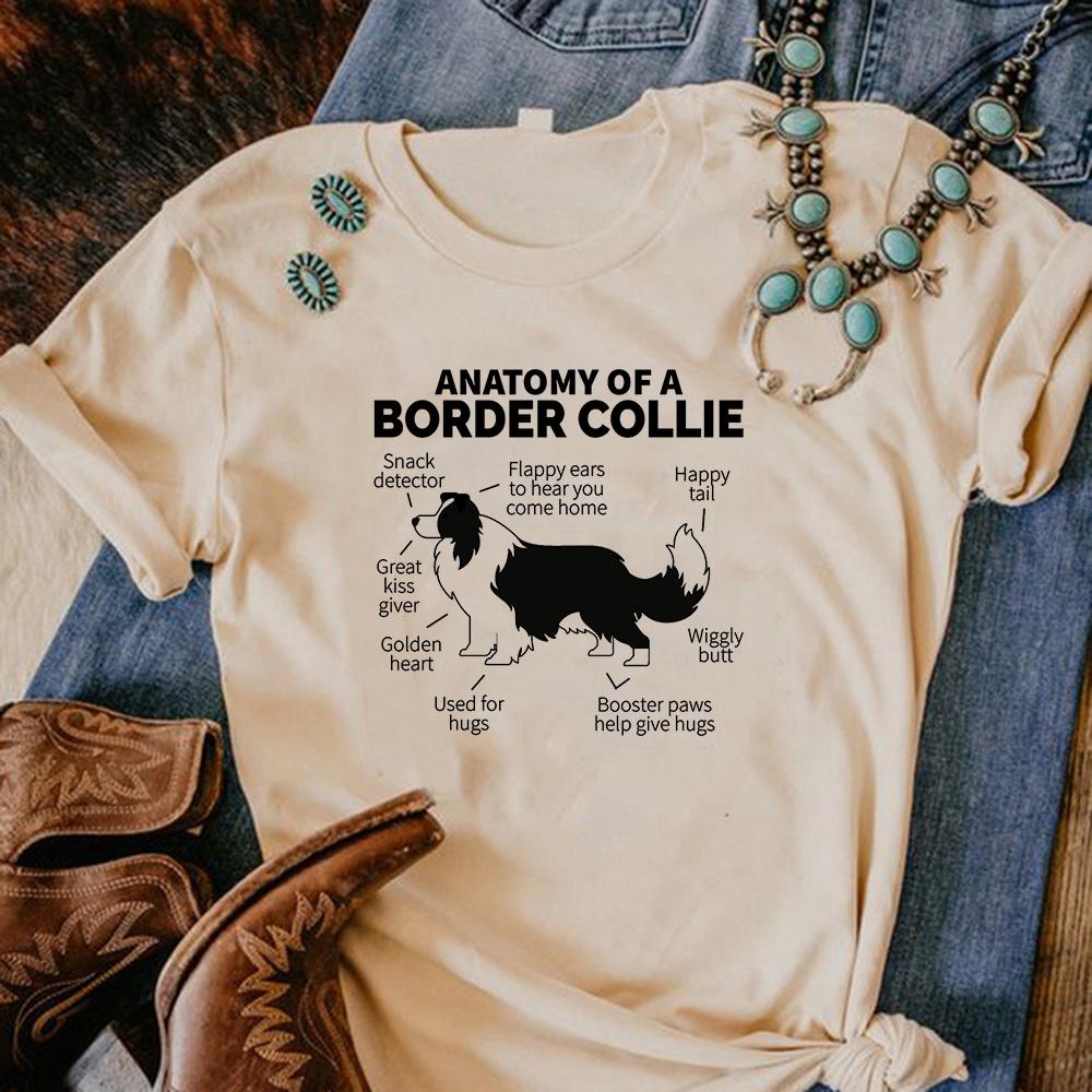 Border Collie t shirt Women streetwear Y2K harajuku tshirts girl y2k clothes