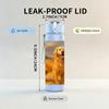 1PC Golden Retriever Beach Scene Print 750ml Color Plastic Sports Water Bottle Leakproof Flip Straw Lid Suitable for Sports Office Home Use