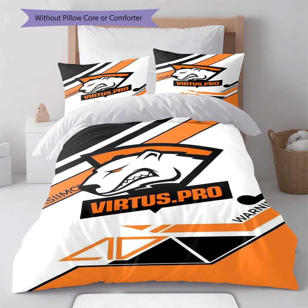 Virtus Pro Pattern Bedding Set Quilt Cover Pillowcase Home Decor Gift (1 * duvet cover + 2 * pillowcase, without core)