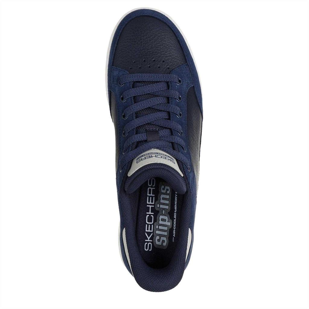 Skechers Mens Leather Flat Trainers